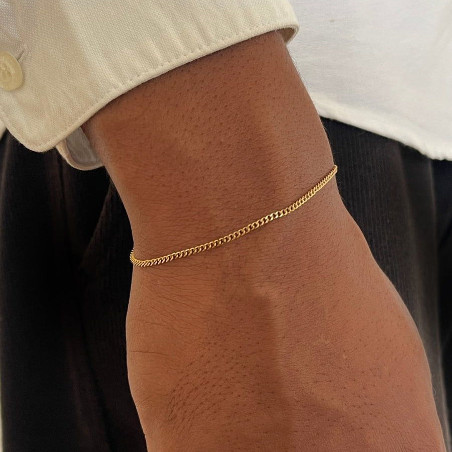 VORO® Pulsera Cubana 1.8MM · Oro 18K