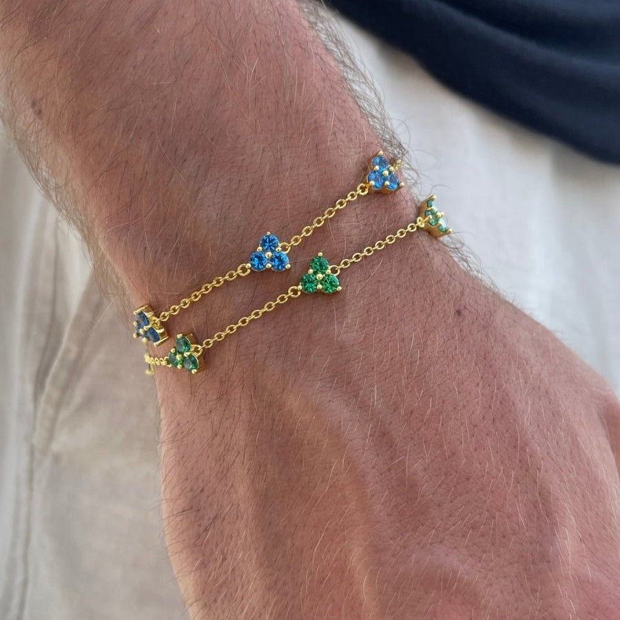 VORO® Pulsera Trébol Verde · Oro 18K