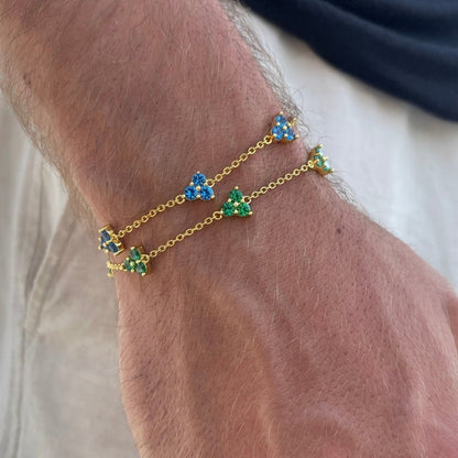 VORO® Pulsera Trébol Verde · Oro 18K