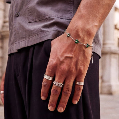 VORO® Pulsera Trébol Verde · Plata