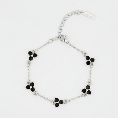 VORO® Pulsera Trébol Obsidian · Plata